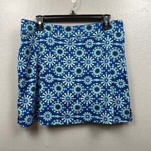 Tranquility ~ Women's Skort ~ Teal Geometric Design ~ Pull On ~ Size L
